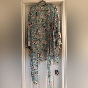 Green Floral Kimono